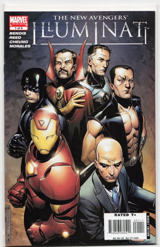 New Avengers: Illuminati #1 (Marvel Comics, 2007), raw, ungraded comic book — front cover