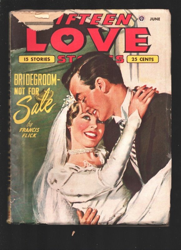 Fifteen Love Stories 6/1950-Cool Bride Cover-Romantic Pulp Thrills-Francis Frick, raw, ungraded comic book — front cover