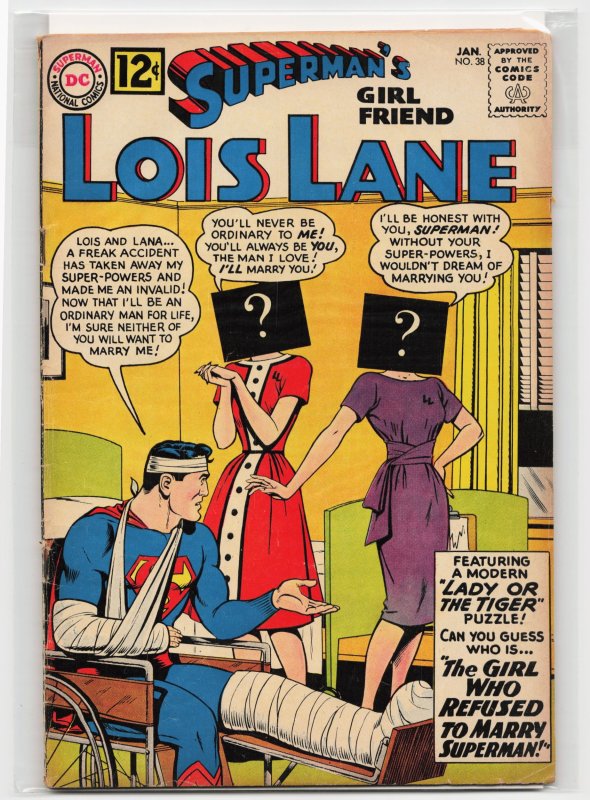 Superman's Girl Friend, Lois Lane #38 (DC Comics, 1963), raw, ungraded comic book — front cover