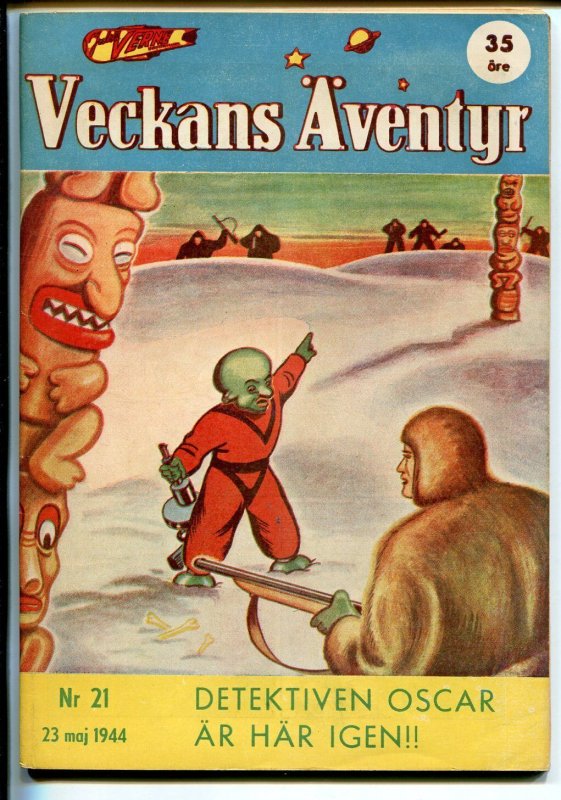 Jules Verne Veckans Aventyr Vol 5 #21 (1944), raw comic book in VF condition — front cover