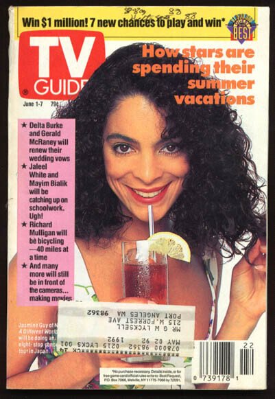 Mag: TV Guide 06/01/1991-Jasmine Guy/d Hasselhoff/n Lear G, raw, ungraded comic book — front cover