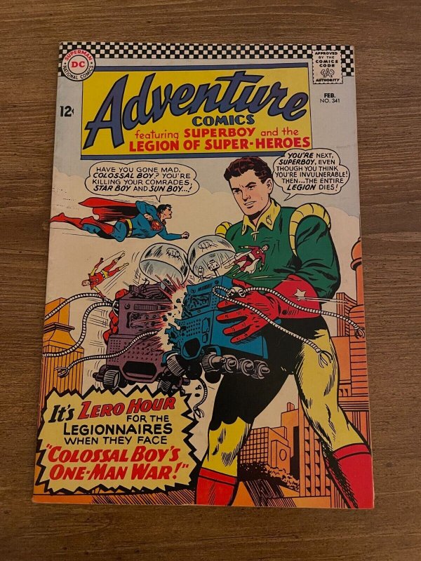 Adventure Comics #341 (DC Comics, 1966), raw comic book in VF/NM condition — front cover