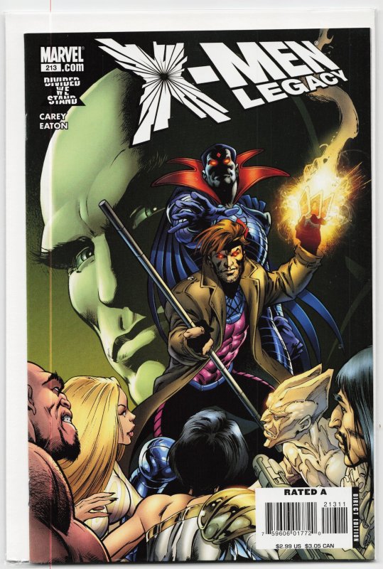 X-Men: Legacy #213 (Marvel Comics, 2008), raw, ungraded comic book — front cover