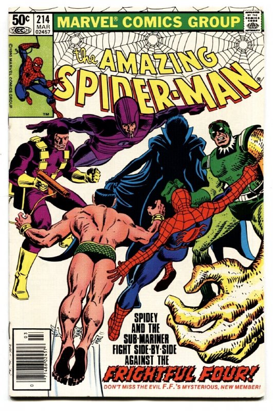 Amazing Spider-Man #214 (Marvel Comics, 1981), raw comic book in VF/NM condition — front cover