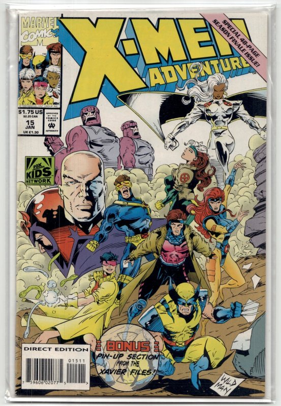 X-Men Adventures #15 (Marvel Comics, 1994), raw, ungraded comic book — front cover