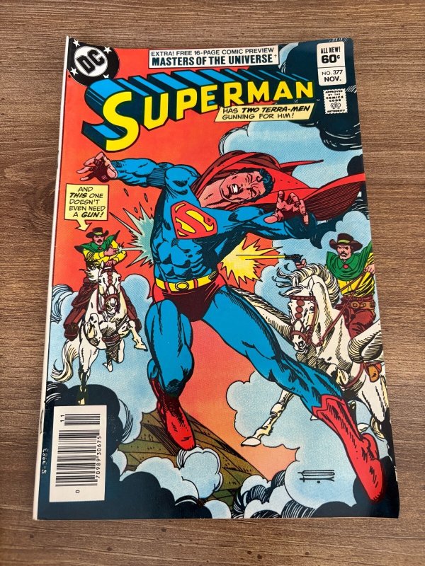 Superman #377 (DC Comics), raw comic book in VF- condition — front cover