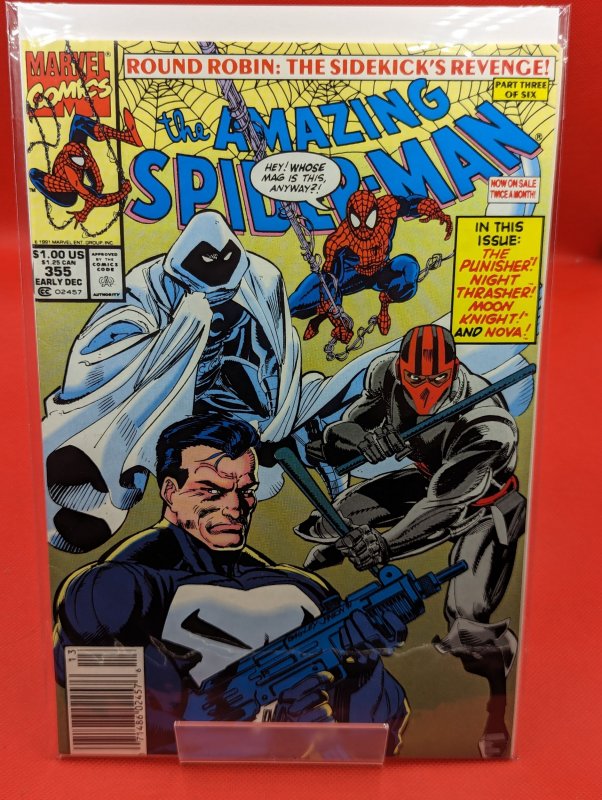 The Amazing Spider-Man #355 (Marvel Comics, 1991), raw, ungraded comic book — front cover