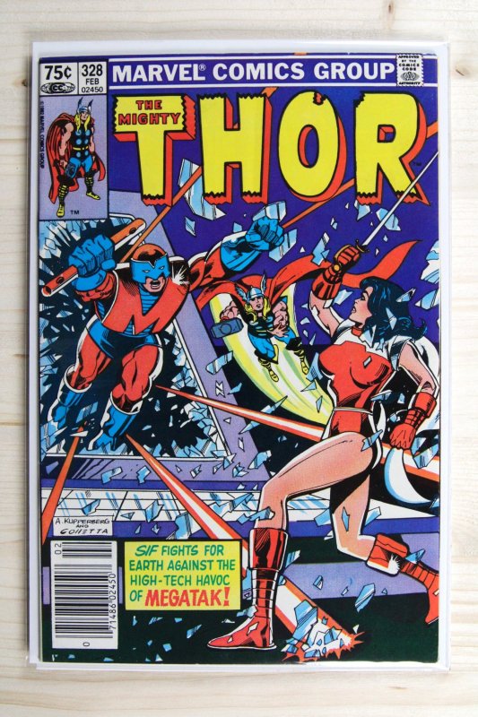 Thor #328 (Marvel Comics, 1983), raw comic book in VF/NM 9.0 condition — front cover