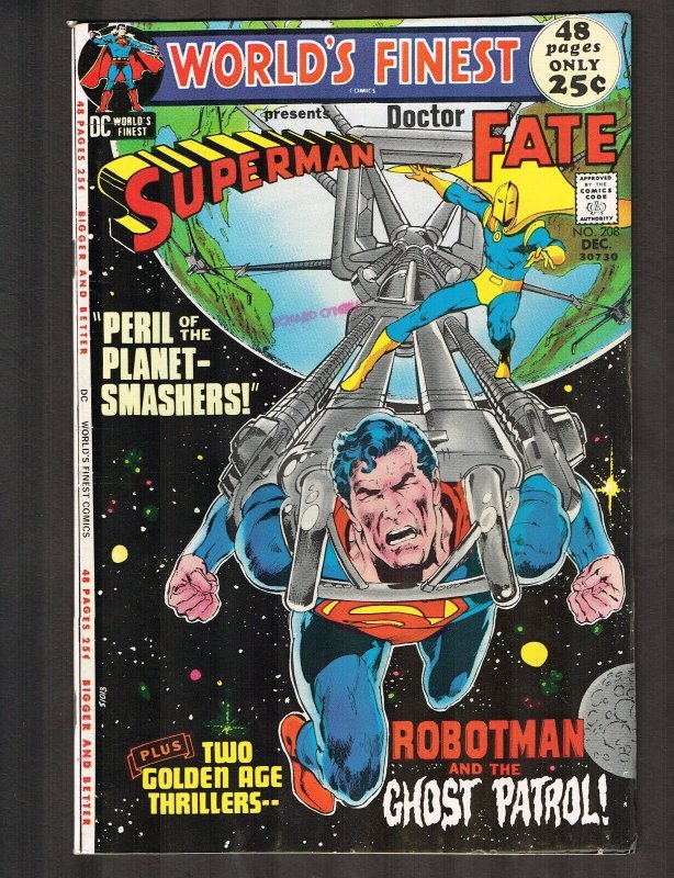 World's Finest #208 (DC Comics, 1971), raw comic book in 8.5 condition — front cover