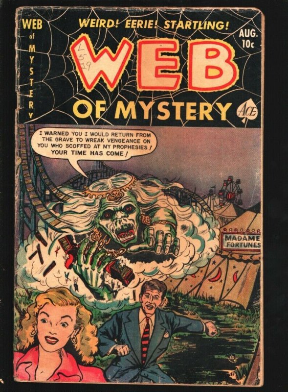 Web of Mystery #12 (1952), raw, ungraded comic book — front cover