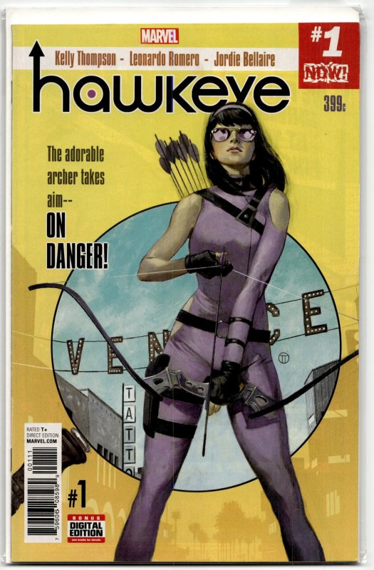 Hawkeye #1 (Marvel Comics, 2017), raw, ungraded comic book — front cover