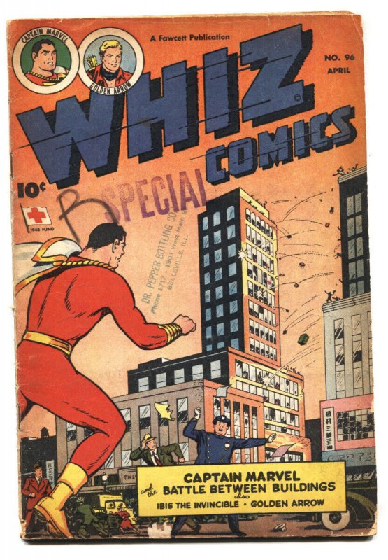 Whiz Comics #96 (Fawcett Publications, 1948), raw, ungraded comic book — front cover