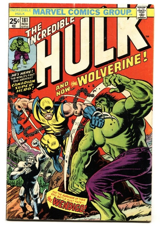 Incredible Hulk #181 (Marvel Comics, 1974), raw, ungraded comic book — front cover