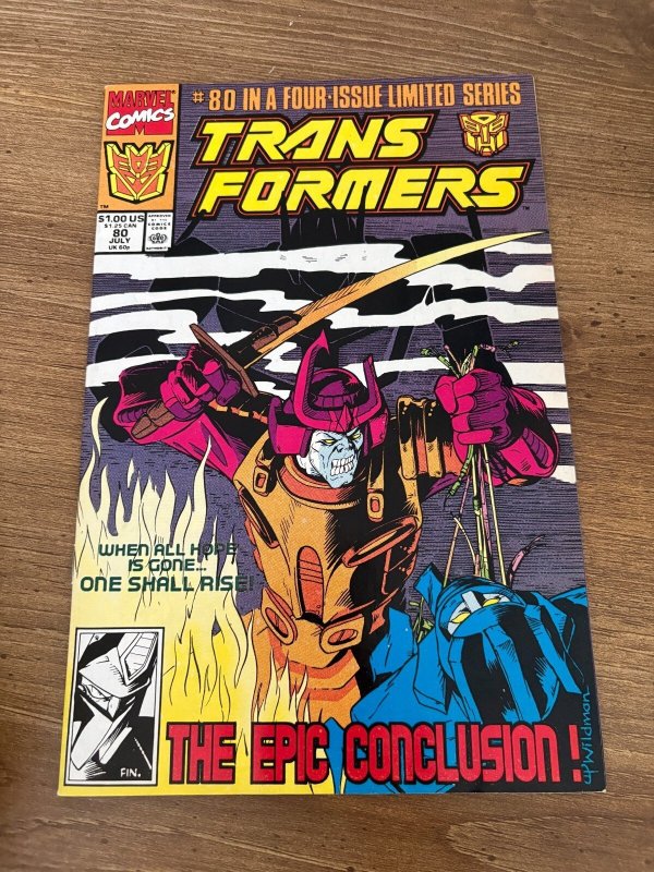 Transformers #80 (Marvel Comics), raw comic book in NM condition — front cover