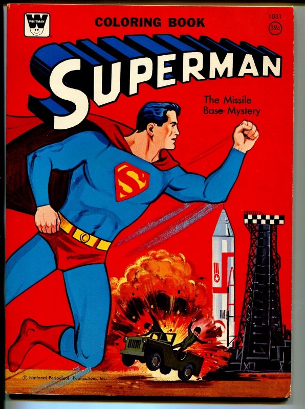 Superman Coloring Book #1031 (Whitman, 1965), raw comic book in FN/VF condition — front cover