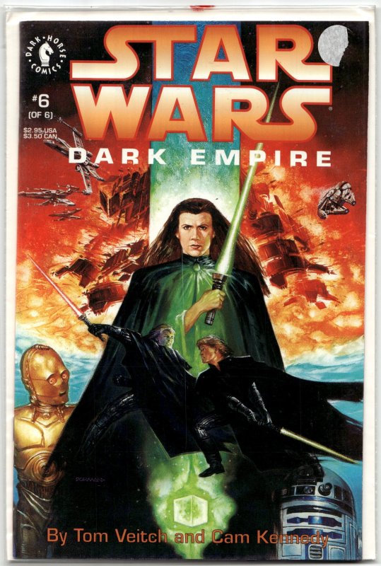 Star Wars: Dark Empire #6 (Dark Horse Comics, 1991), raw, ungraded comic book — front cover