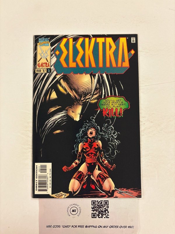 Elektra #5 (Marvel Comics), raw comic book in NM condition — front cover