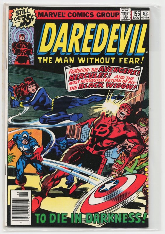 Daredevil #155 (Marvel Comics, 1978), raw, ungraded comic book — front cover