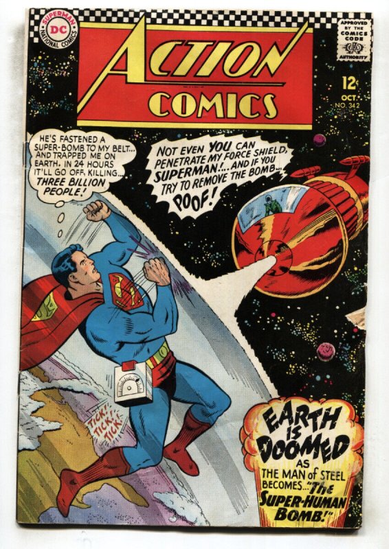 Action Comics #342 (DC Comics, 1966), raw comic book in VG condition — front cover
