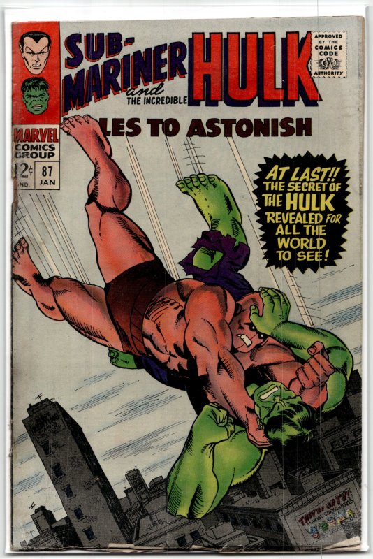 Tales to Astonish #87 (Marvel Comics, 1967), raw, ungraded comic book — front cover