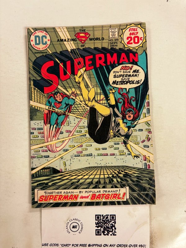 Superman #279 (DC Comics, 1974), raw comic book in VG condition — front cover