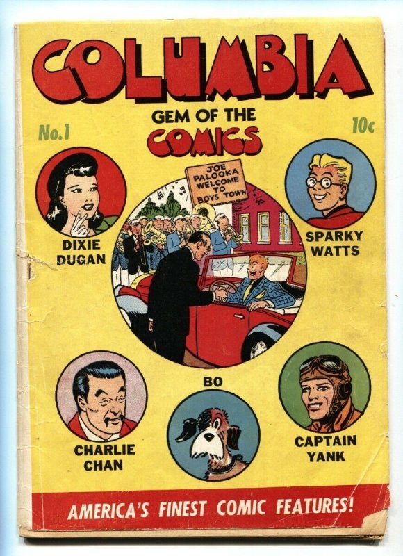 Columbia Comics #1 (1943), raw, ungraded comic book — front cover