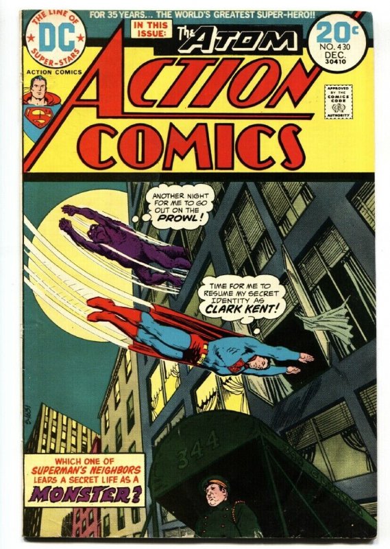Action Comics #430 (DC Comics, 1973), raw comic book in FN/VF condition — front cover