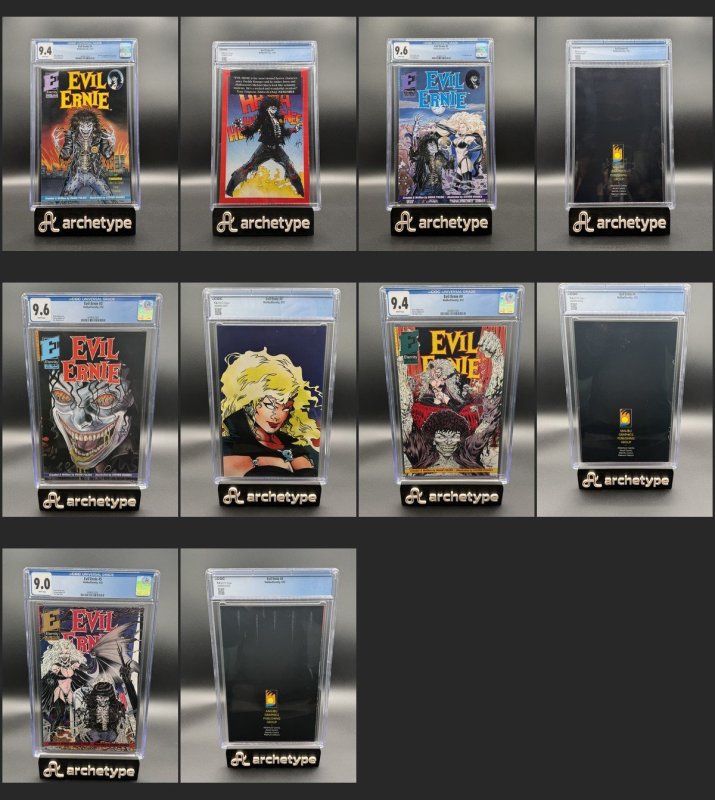 Evil Ernie #1-5 – Eternity (1991) (5 Issues) Full Series CGC Graded Lot (1991), CGC graded comic book, Universal Blue label — front cover in its holder