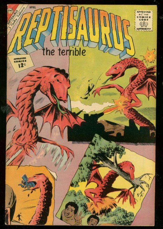 Reptisaurus the Terrible #4 (Charlton Comics, 1962), raw comic book in VG condition — front cover