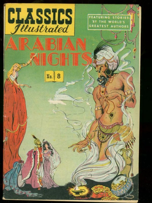 Classic Comics #8 (1943), raw comic book in FN/VF condition — front cover