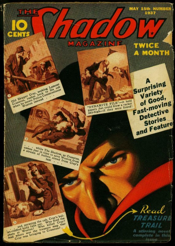 The Shadow Pulp May #15 (1937), raw comic book in VG condition — front cover