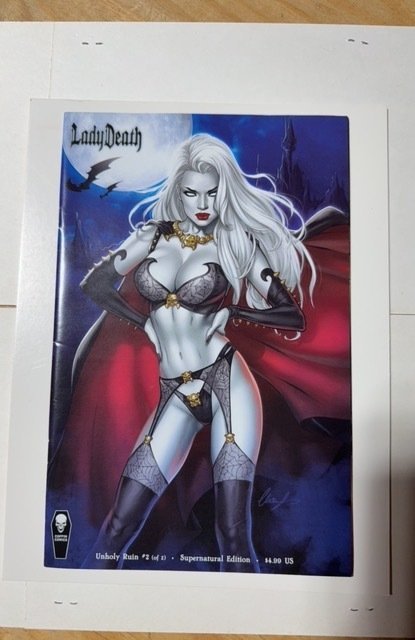 Lady Death: Unholy Ruin #2 (2018), raw comic book in NM condition — front cover