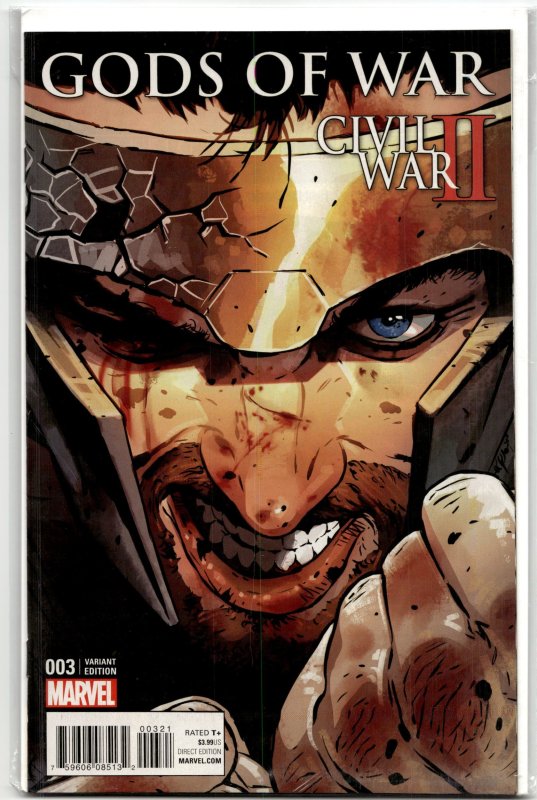 Civil War II: Gods of War #3 (Marvel Comics, 2016), raw, ungraded comic book — front cover