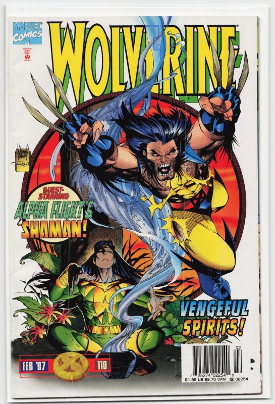 Wolverine #110 (Marvel Comics, 1997), raw, ungraded comic book — front cover