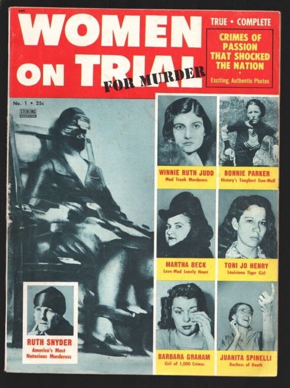 Women on Trial for Murder #1 (1956), raw, ungraded comic book — front cover