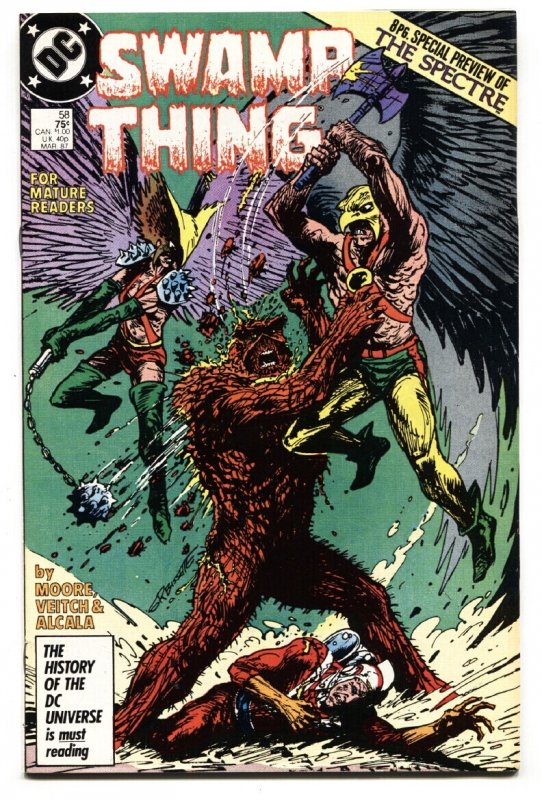 Swamp Thing #58 (DC Comics, 1987), raw comic book in VF/NM condition — front cover