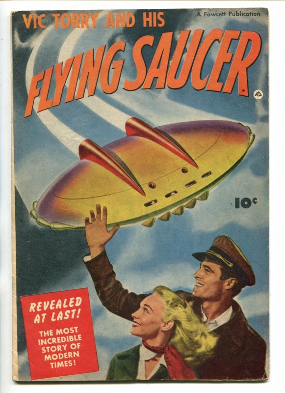 VIC Torry AND HIS Flying Saucer-1950-Fawcett-Bob Powell Story-Only ISSUE-vg/fn (Fawcett Publications, 1950), raw, ungraded comic book — front cover