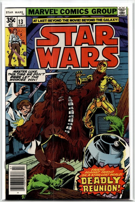 Star Wars #13 (Marvel Comics, 1978), raw, ungraded comic book — front cover