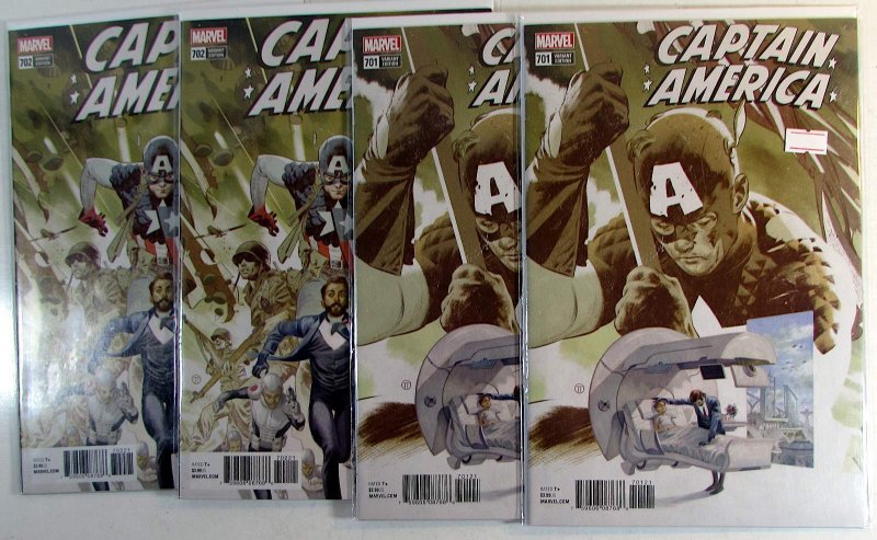 Captain America Lot 4 #702 b x2, 701 b x2 Marvel (2018) NM 1st Print Comic Books (Marvel Comics, 2018), raw comic book in NM condition — front cover