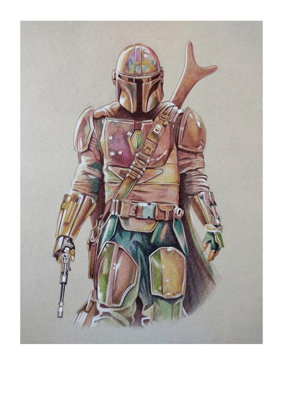 THE Mandalorian, High-quality A4 Lithograph. Signed by Artist: Miguel Alfaro, raw, ungraded comic book — front cover