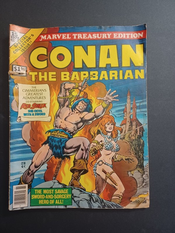 Marvel Treasury Edition #15 (Marvel Comics, 1977), raw comic book in GD/VG condition — front cover