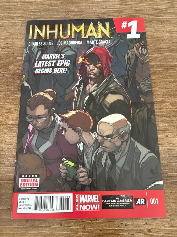 Inhuman #1 (Marvel Comics, 2014), raw comic book in NM condition — front cover