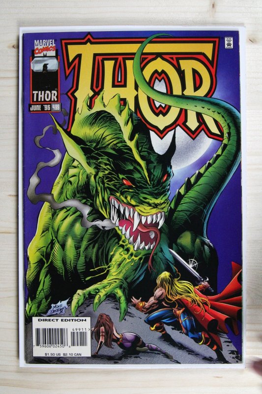 Thor #499 (Marvel Comics, 1996), raw comic book in VF+ 8.5 condition — front cover