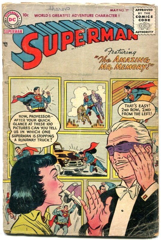 Superman #97 (DC Comics, 1955), raw, ungraded comic book — front cover