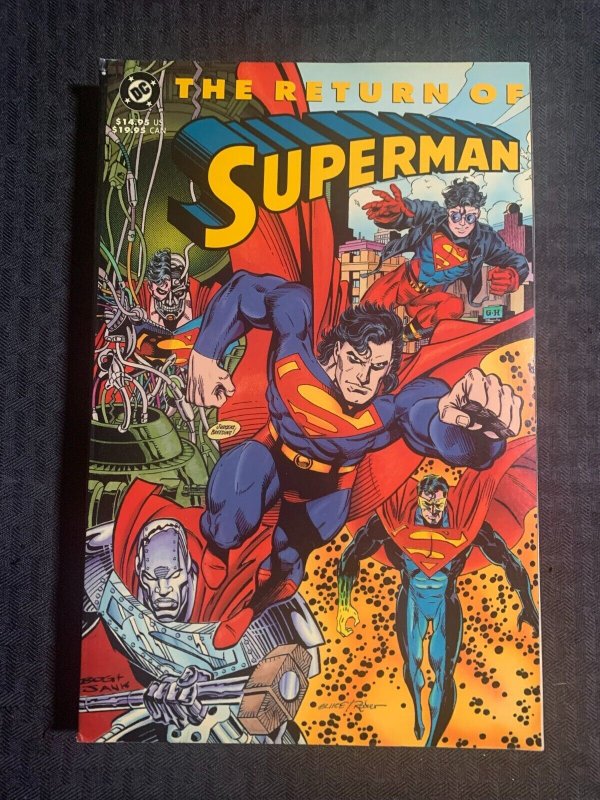 1993 THE Return OF Superman by Dan Jergens TPB FN+ 6.5 1st DC Comics (DC Comics, 1993), raw comic book in FN+ 6.5 condition — front cover