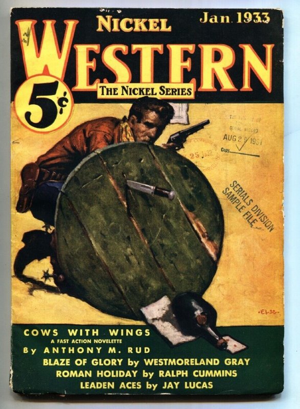 Pulp: Nickel Western 1933 Jan-VERY Rare Western Pulp-Second Issue (1933), raw, ungraded comic book — front cover