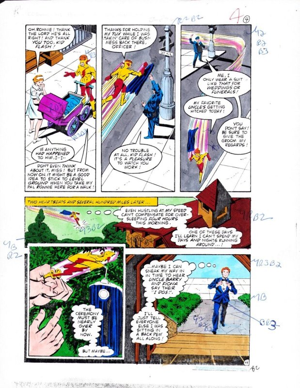 Kid Flash #? p.4 Color Guide Art - Going to Wedding, raw, ungraded comic book — front cover