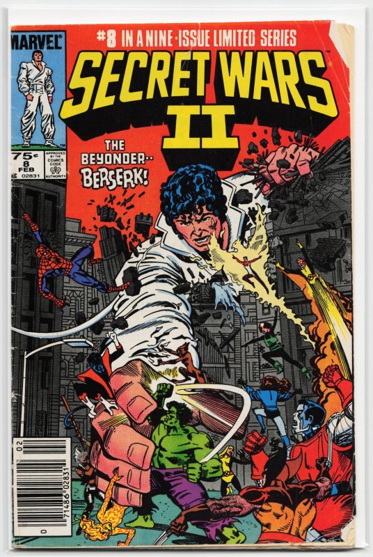 Secret Wars II #8 (Marvel Comics, 1986), raw, ungraded comic book — front cover