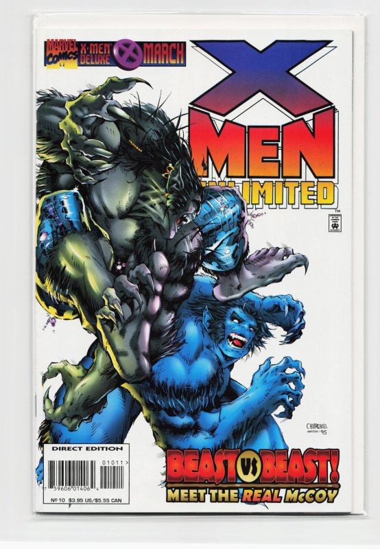 X-Men Unlimited #10 (Marvel Comics, 1996), raw, ungraded comic book — front cover