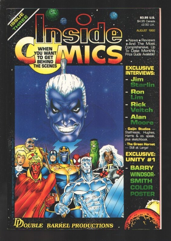 Inside Comics #3 (1992), raw, ungraded comic book — front cover